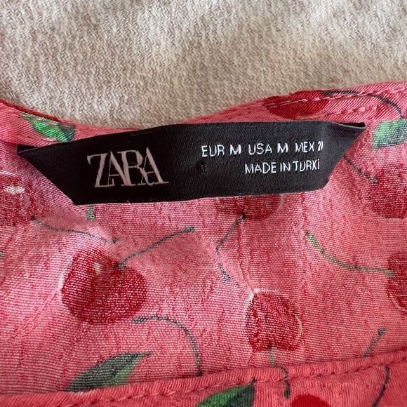 Zara Cherry Print Mini Dress M - Picture 8 of 11